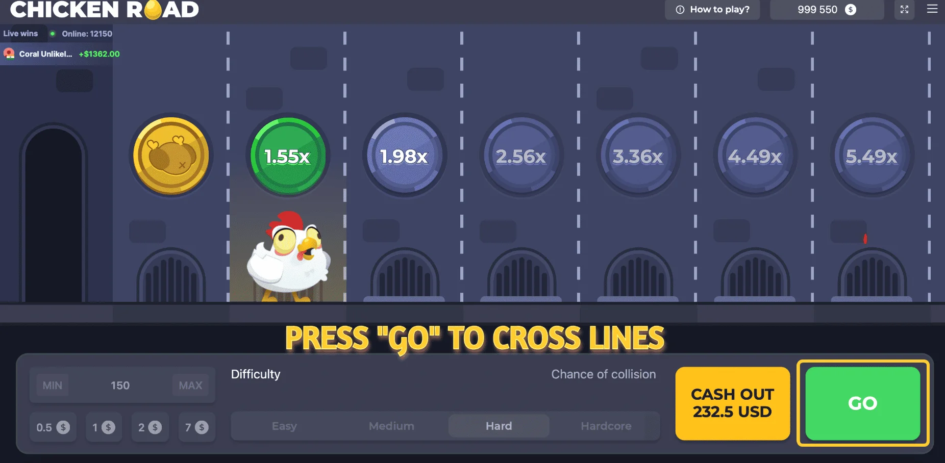 Chicken Road Spielrunde starten